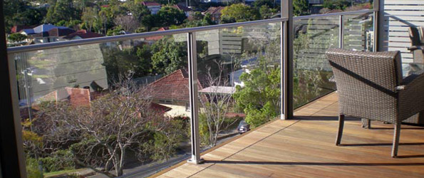 100 Series Semi Frameless Glass w/ 70 x 30 Hand Rail