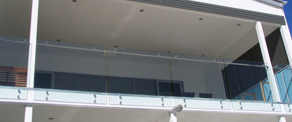 Stainless Steel Fascia Pinned Frameless Glass w/ Pinned Hand Rail